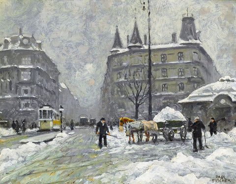 Winter scnen at Trianglen, Copenhagen by Paul Fischer