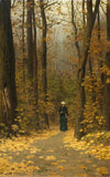 Woman Walking on a Forest Trail by Vasiliy Polenov