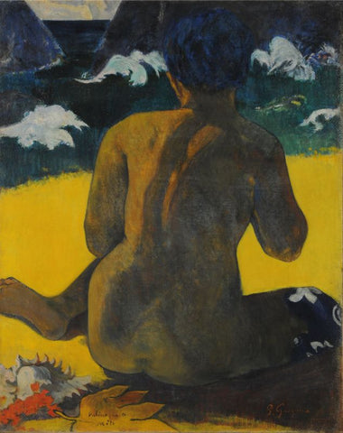 Woman at the beach by Paul Gauguin