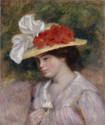 Woman in a Flowered Hat by Pierre-Auguste Renoir