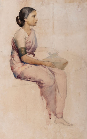 Woman in a Pink Sari by Antonio Xavier Trindade