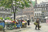 Women selling flowers at Højbro Plads by Paul Fischer