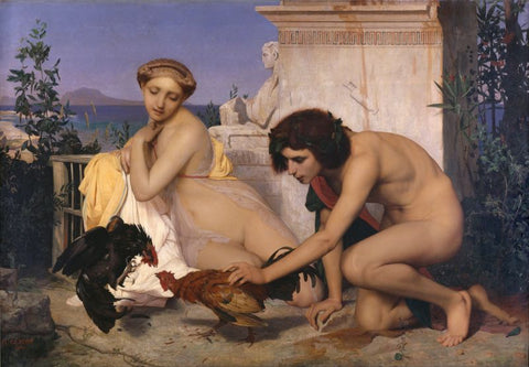 Young Greeks Attending a Cock Fight by Jean  Leon Gerome