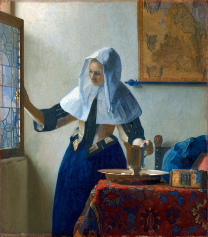 Young Woman with a Water Pitcher by Johannes Vermeer
